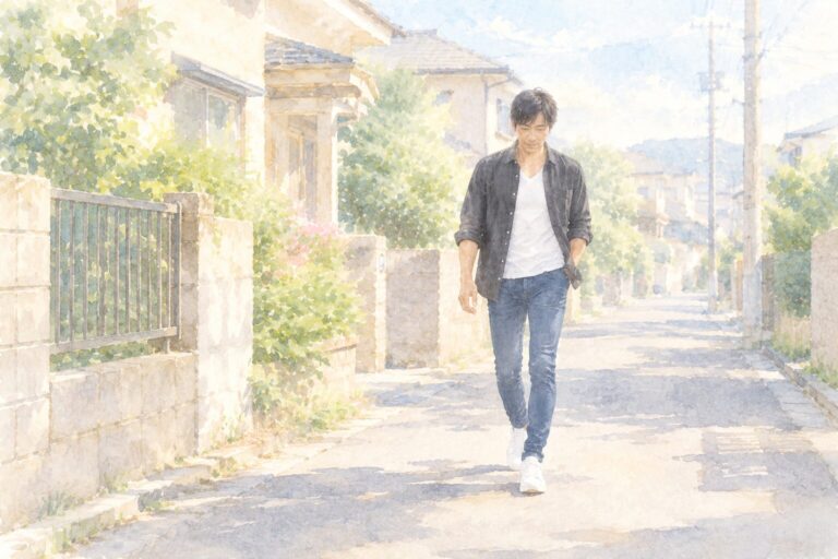 歩く男性